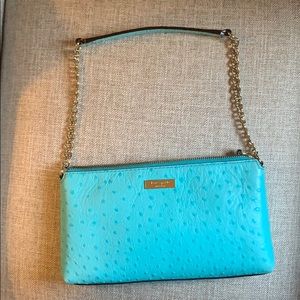 KATE SPADE Wellesley turquoise bag ostrich print